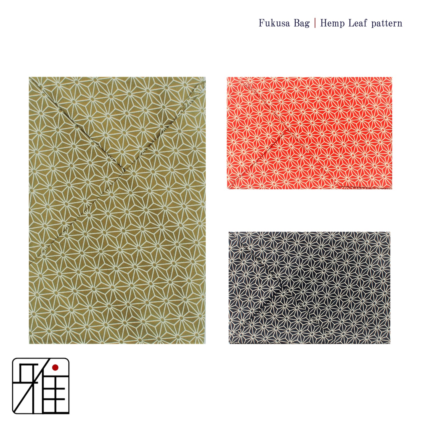 Fukusa Bag with Hemp Leaf Design (麻の葉)