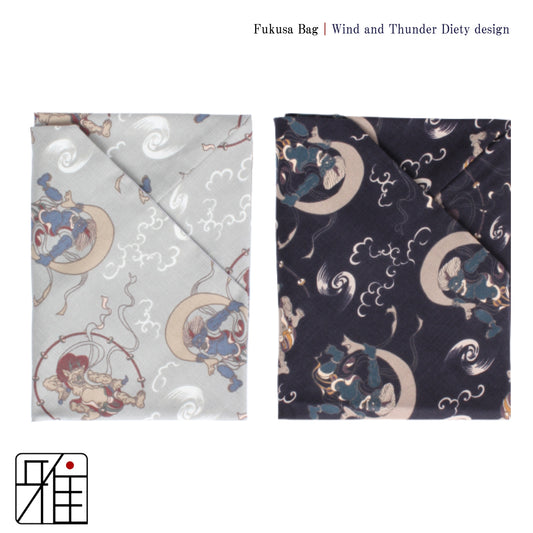 Fukusa Bag with Wind and Thunder Diety design (風神雷神)