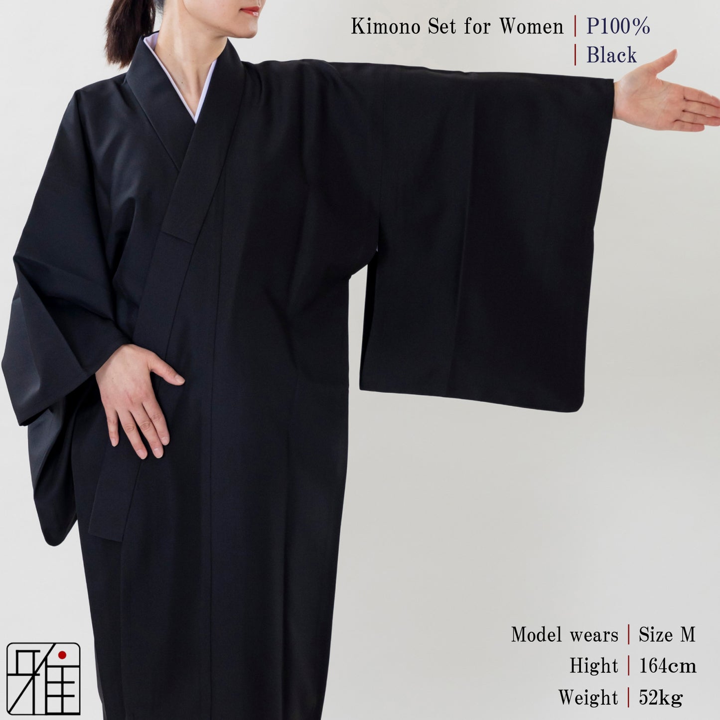 Kimono Set for Women ｜ Black｜S・M・L・ML