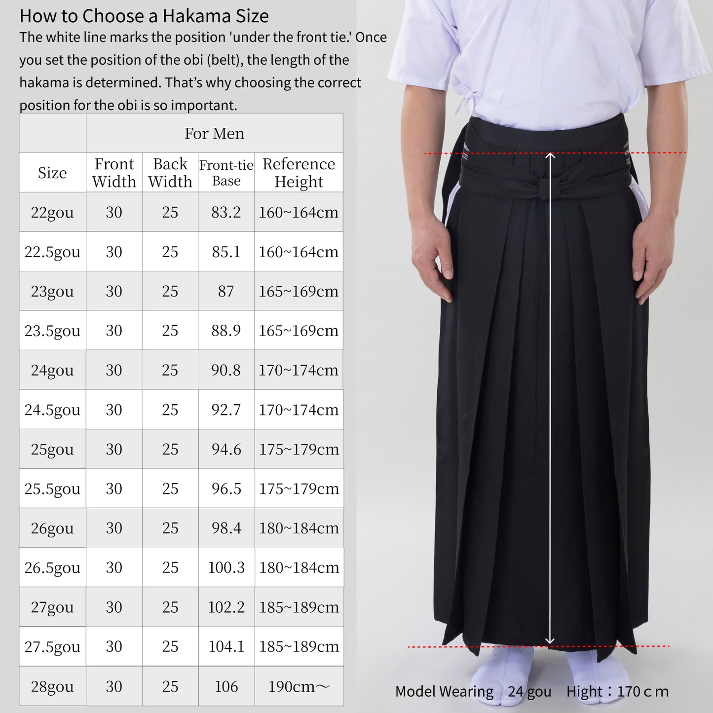 Kyudo Broadcloth Hakama for Men｜All-Season｜Polyester 80%  / Rayon 20％ (22～24)