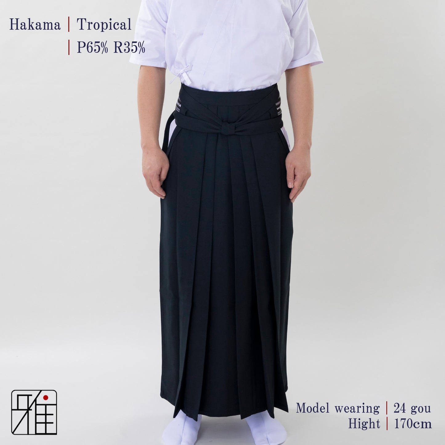 Kyudo Tropical Hakama for Men｜All Season｜65% Polyester / 35% Rayon (24.5～26.5)