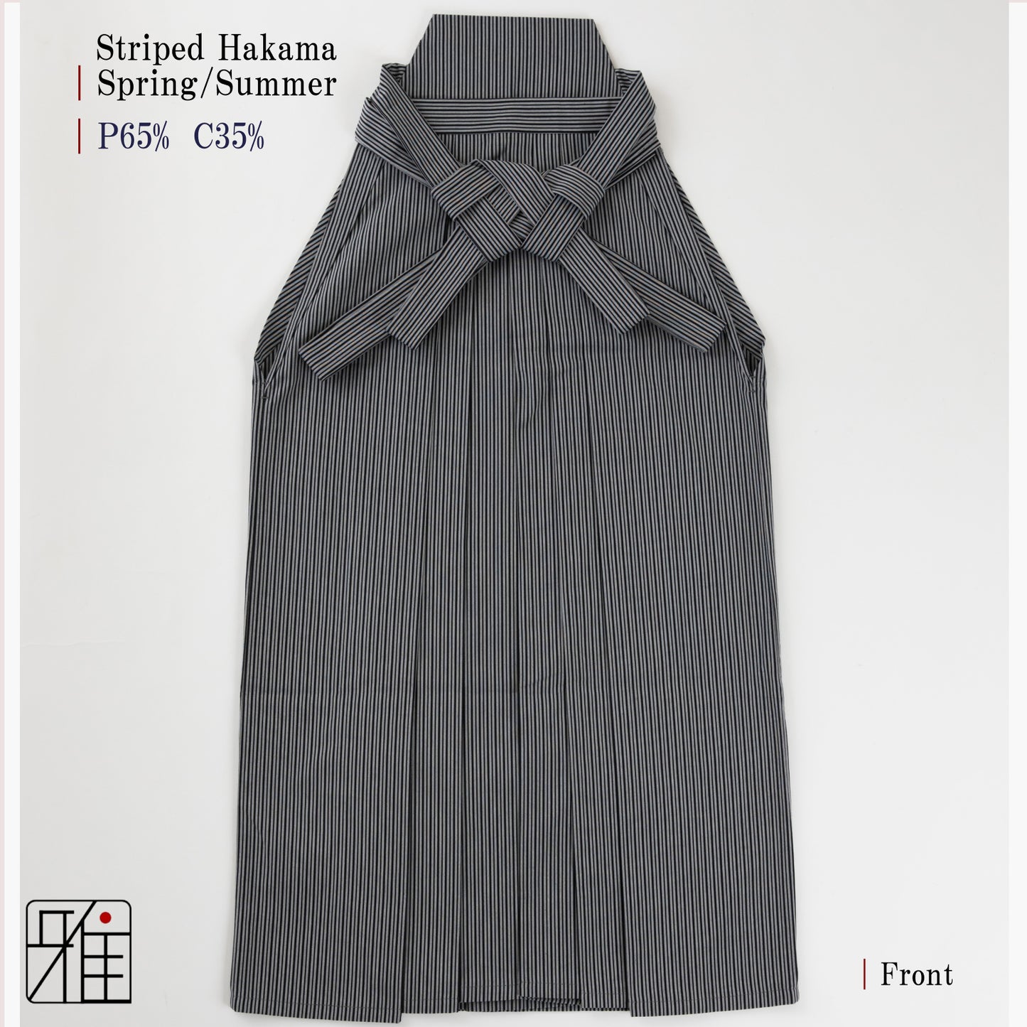 Kyudo Striped Hakama for Men｜Spring/Summer｜65% Polyester/35% Cotton (24.5～26.5)