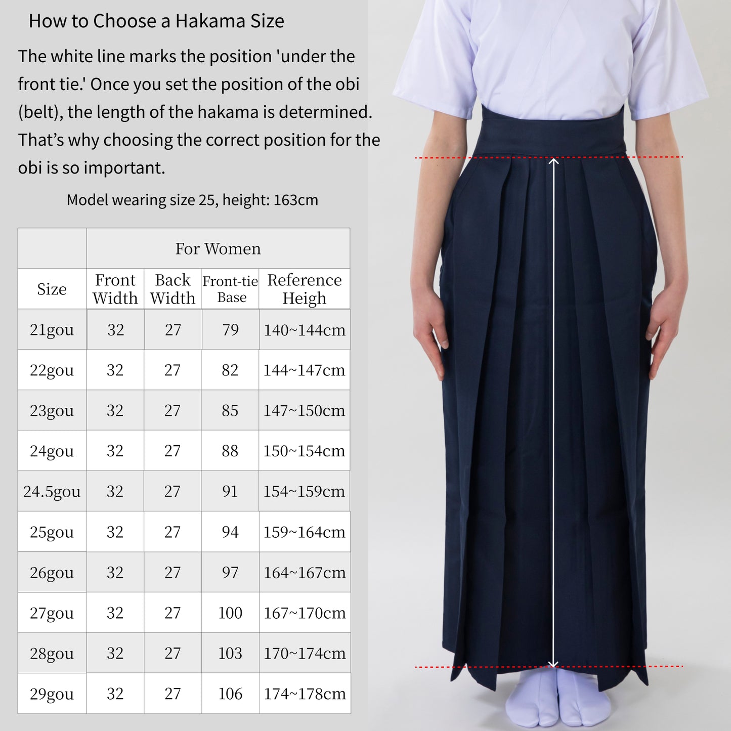 Kyudo  Dark Blue Hakama for Women｜All Season｜Polyester 100% (24.5～27)