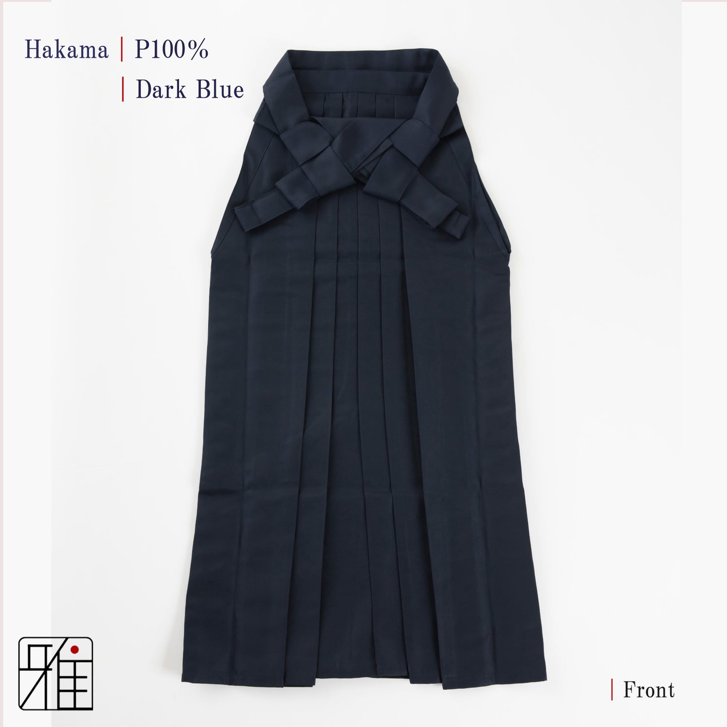 Kyudo  Dark Blue Hakama for Women｜All Season｜Polyester 100% (24.5～27)