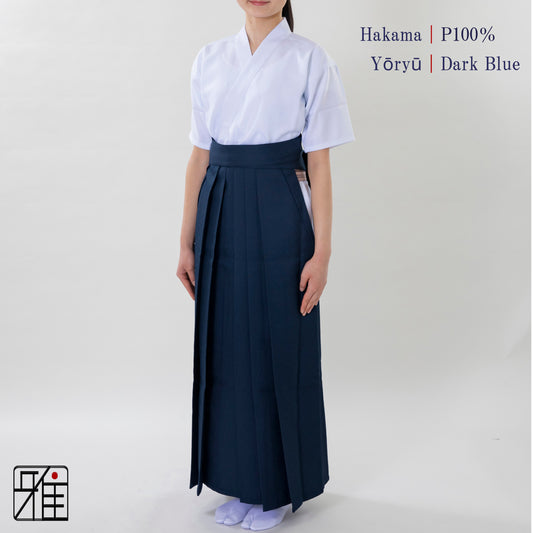 Kyudo Yōryū　Dark Blue Hakama for Women｜All Season｜Polyester 100% (22～24)