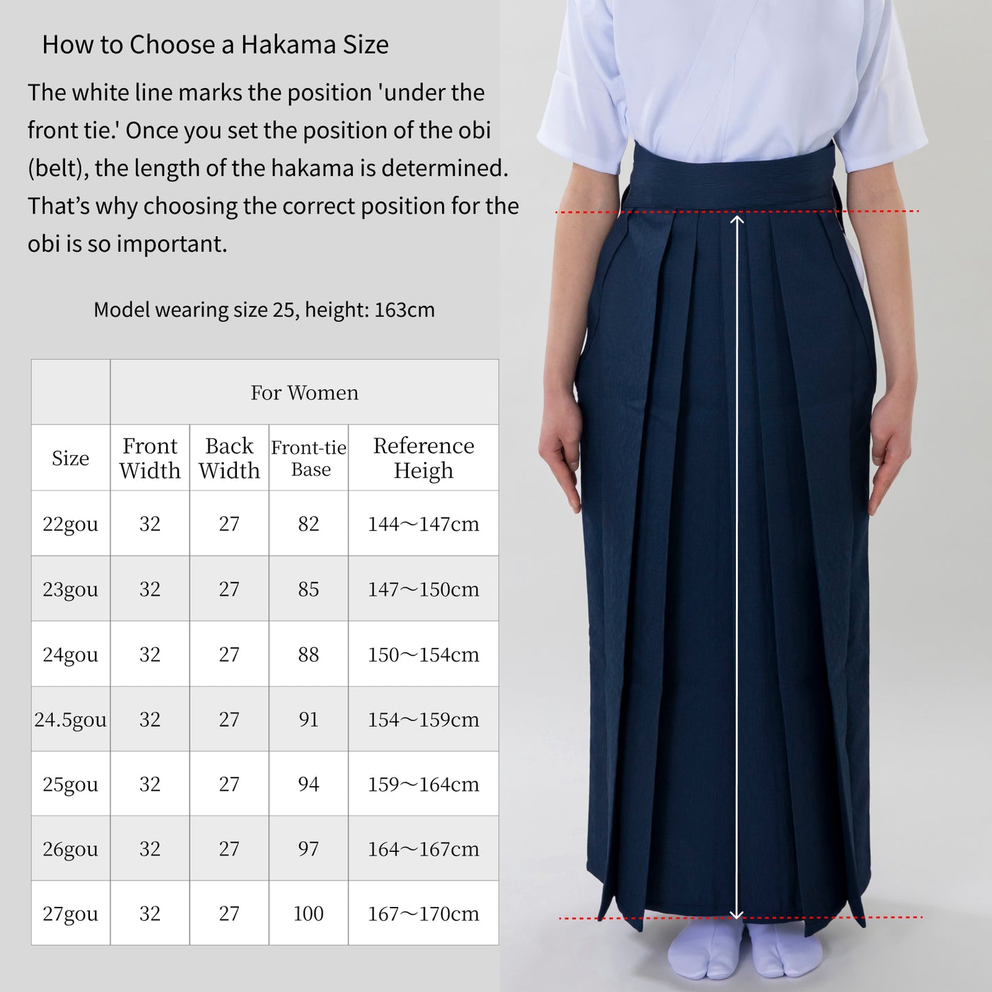 Kyudo Yōryū　Dark Blue Hakama for Women｜All Season｜Polyester 100% (22～24)