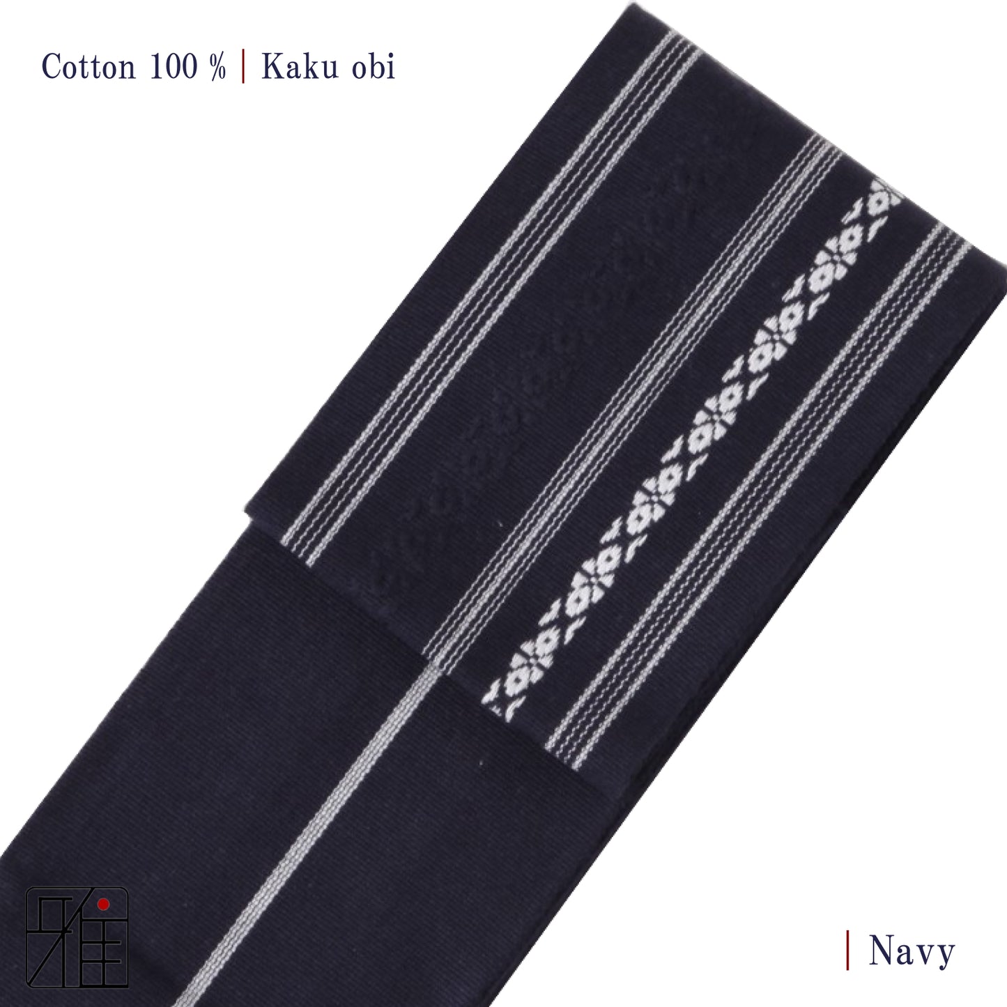 Kyudo Hakata kaku obi  | Cotton 100 %