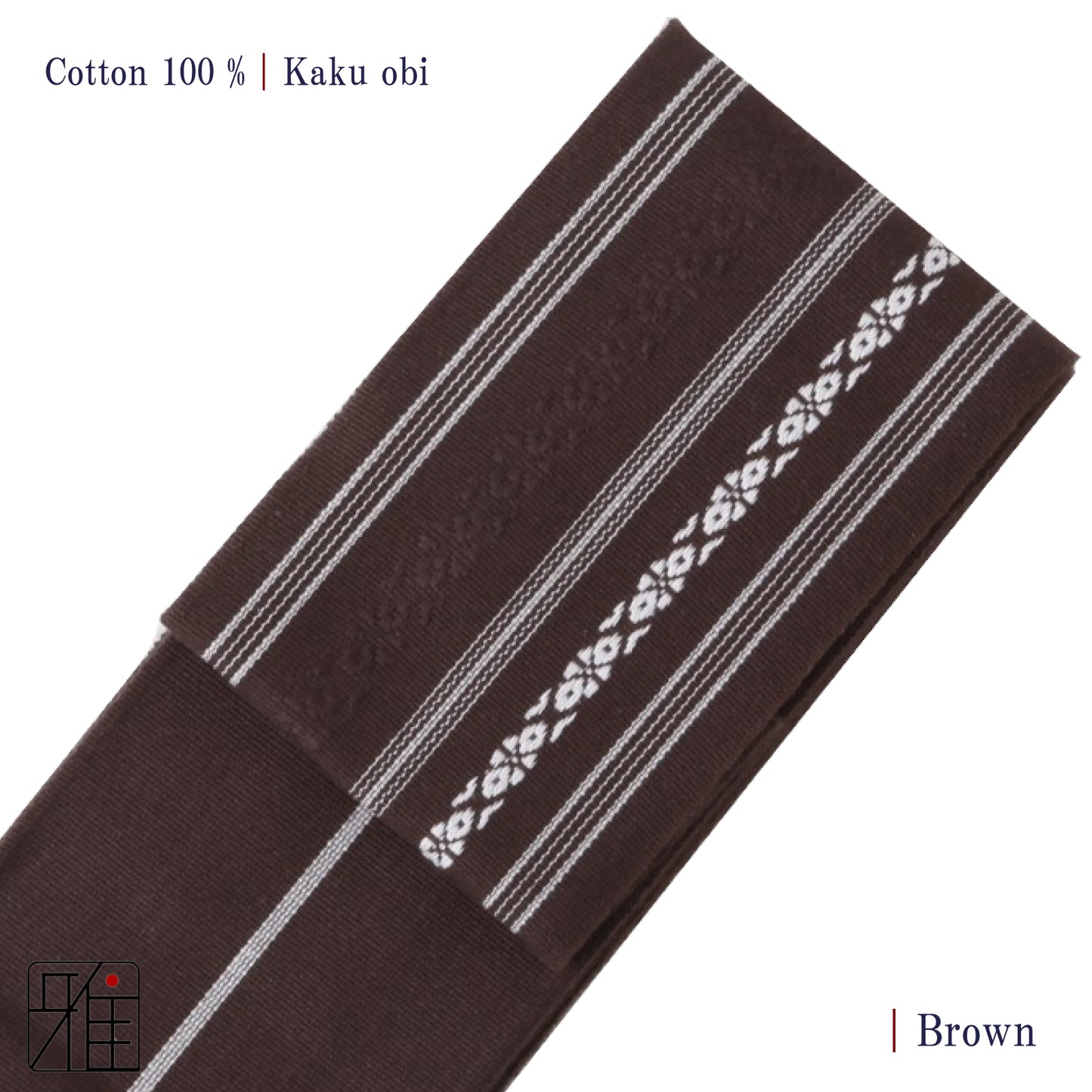 Kyudo Hakata kaku obi  | Cotton 100 %