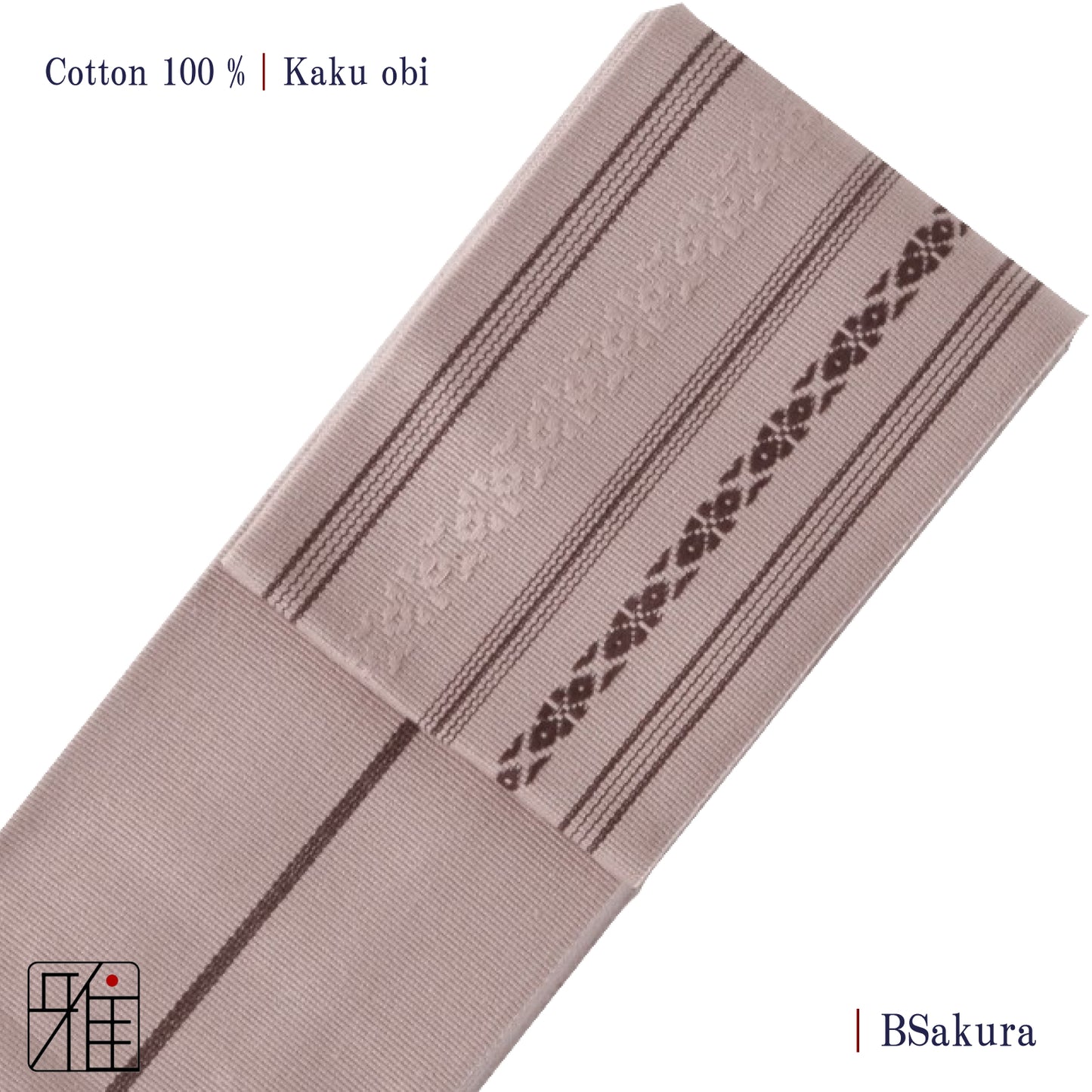 Kyudo Hakata kaku obi  | Cotton 100 %