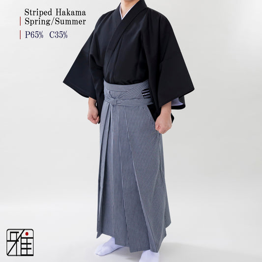 Kyudo Striped Hakama for Men｜Spring/Summer｜65% Polyester/35% Cotton (22-24)
